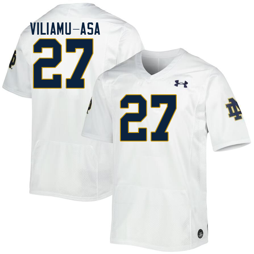 Men #27 Kyngstonn Viliamu-Asa Notre Dame Fighting Irish College Football Jerseys Stitched-White